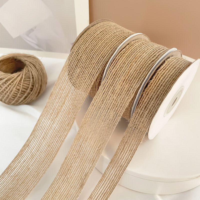 Retro Original Color Hemp Rope Ribbon Jute Ribbon Floral Decoration DIY Craft Material Hemp Rope Gift Flower Packaging