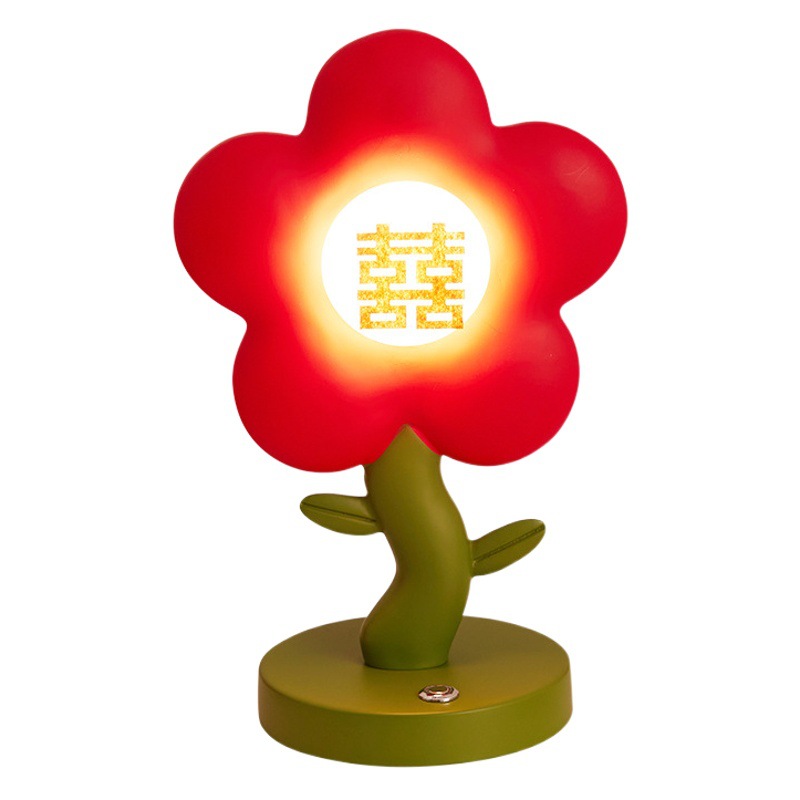 Flower Everbright lamp wedding table lamp wedding room bedside lamp for Bride wedding escort lamp wedding gift Red Wedding lamp