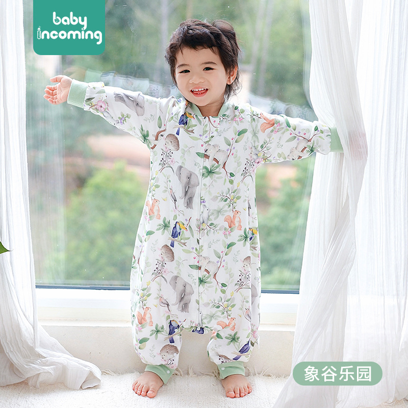 Picture of Cartoon Bamboo Cotton Gauze Sleeping Bag Baby Class a Summer Newborn Children's Home Clothes Baby Anti-Kick Quilt Breathable and Lightweight