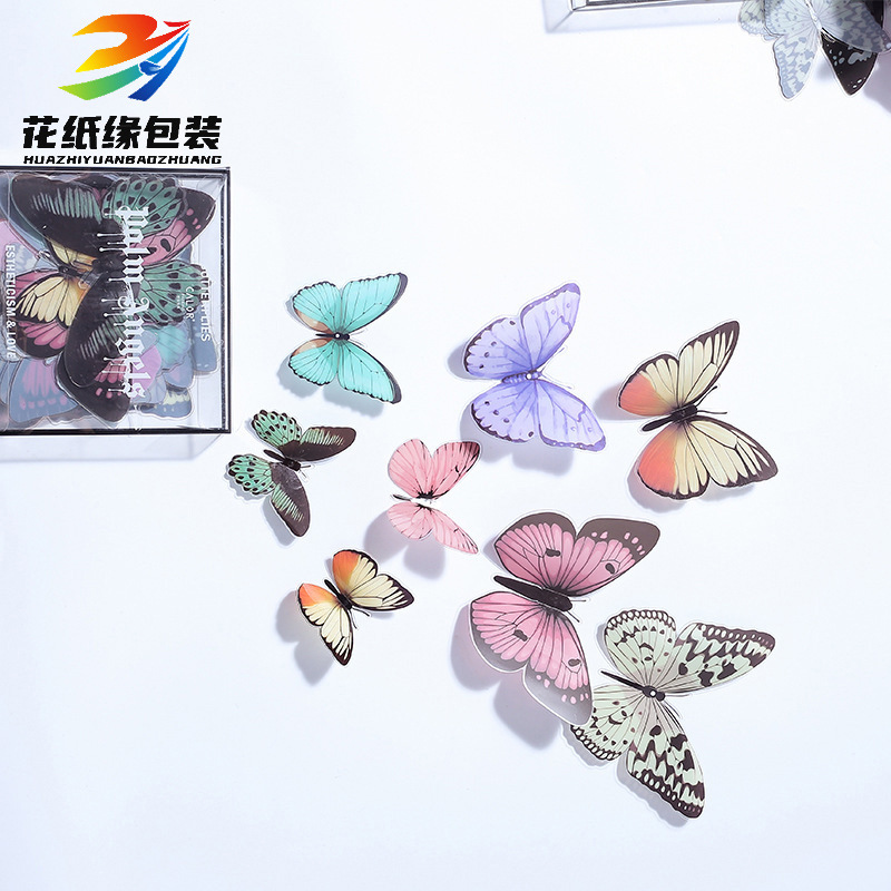 Black White color PVC three-dimensional butterfly Bouquet decoration flower wrapping paper floral diy handmade creative accessories