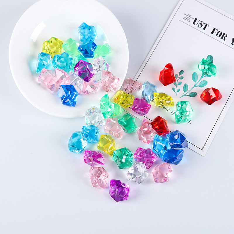 Picture of Cross-border 18*25mm plastic transparent crystal acrylic simulation crushed ice fish tank potted decoration