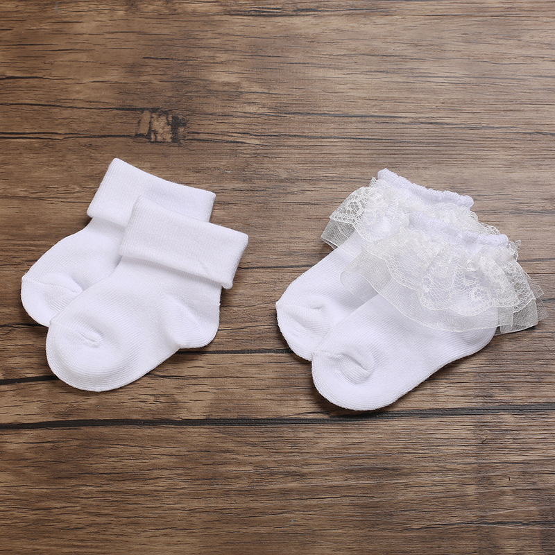 Boys and girls baby white socks baby socks Four Seasons thin newborn breathable mesh baby girl lace princess