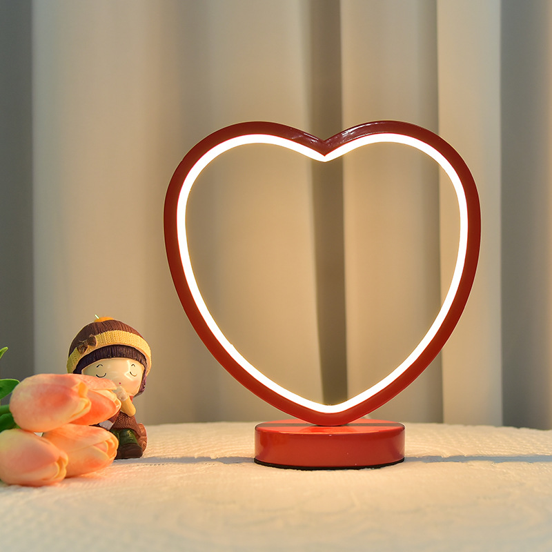 Picture of Creative red wedding everbright lamp new wedding room decoration wedding table lamp bedroom bedside lamp bride dowry lamp gift