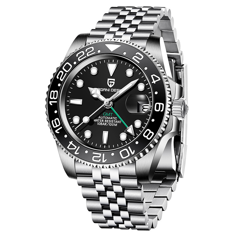 Picture of PAGANI bojiani fashion Men's automatic mechanical watch GMT two hour clock luminous calendar watch 1662