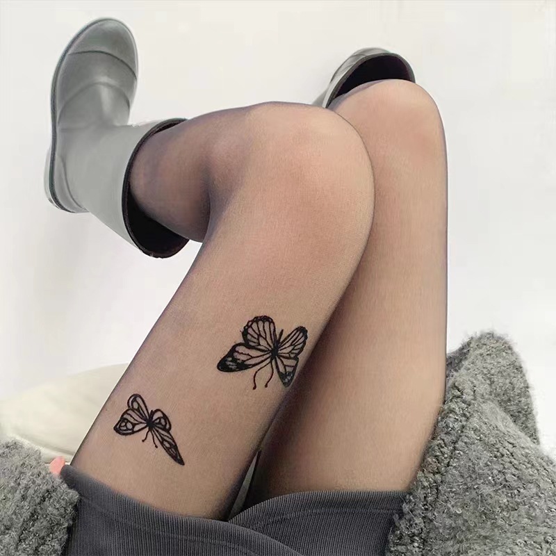 Picture of 2024 New Black Silk Stockings Pure Anti-hook Silk Stockings Children Spring and Autumn Bottoms Butterfly Silk Pantyhose