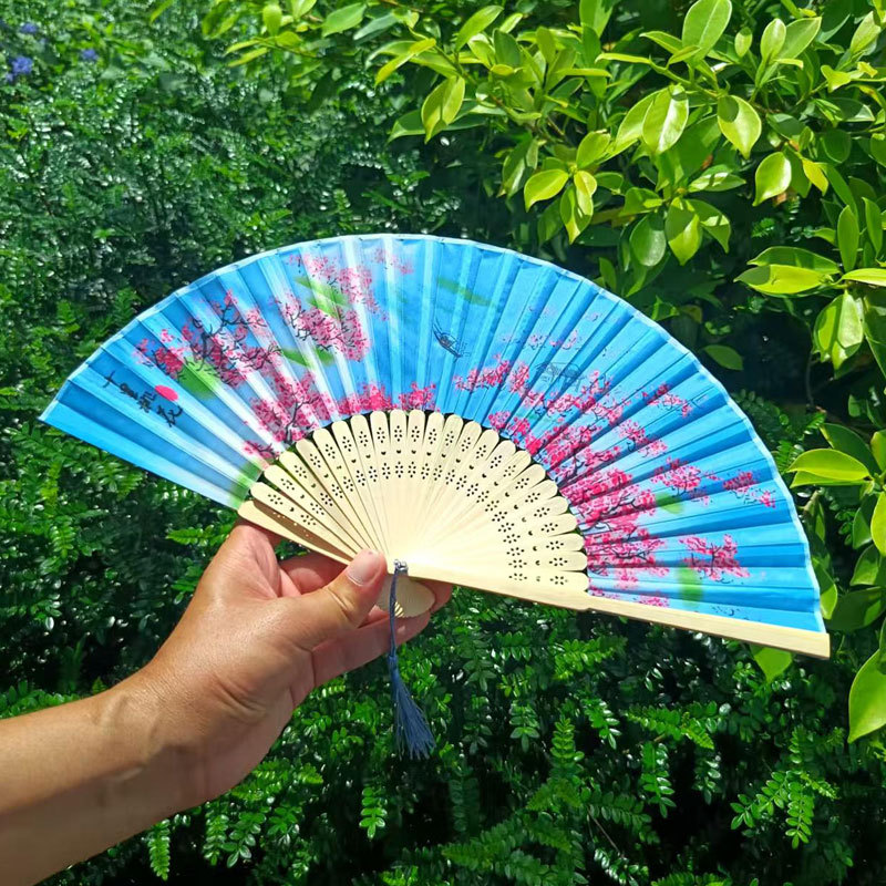 Picture of Folding Fan Bamboo Ancient Fan Student Girl Chinese Style Small Fan Scenic Spot Export Wholesale Retail Gift Decorative Fan