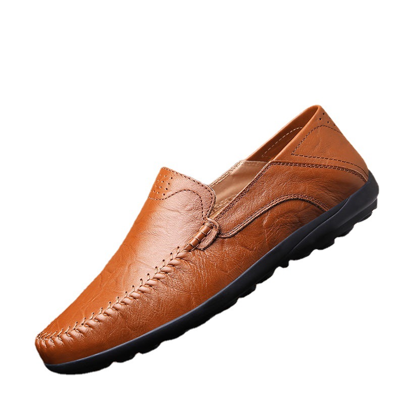 Picture of Doudou Men's Shoes Four Seasons British Style Black Business Men's Casual Leather Shoes Lazy One-Step Driving Soft Sole Trbottomy Shoes