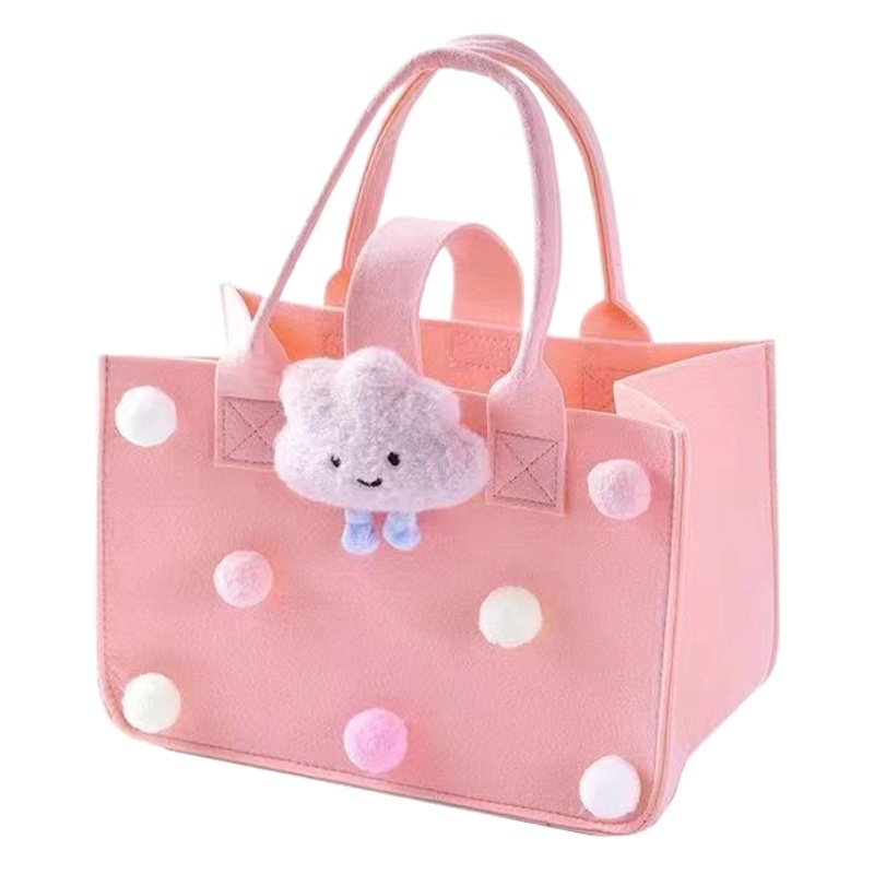 Cartoon Felt Bag One-Year-Old Souvenir Handbag Baby Full Moon Bag DIY Felt Gift Bag Wholesale Customization