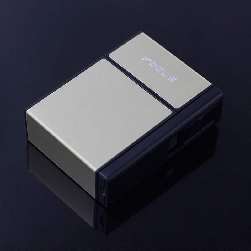 Picture of 035A Rechargeable Cigarette Case Lighter 20 Pack Portable Hard Bag Personality Creative Men's Removable USB Lighter