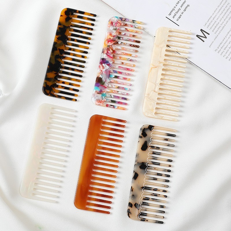 YHJ new European and American hair comb acetate plate comb anti-static marbling color comb color small comb