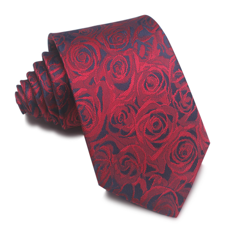 Picture of 25 New 8cm Polyester Jacquard Stripesd Tie 7cm Men's and Women's Business Formal Wear Casual High-End Red Black Blue