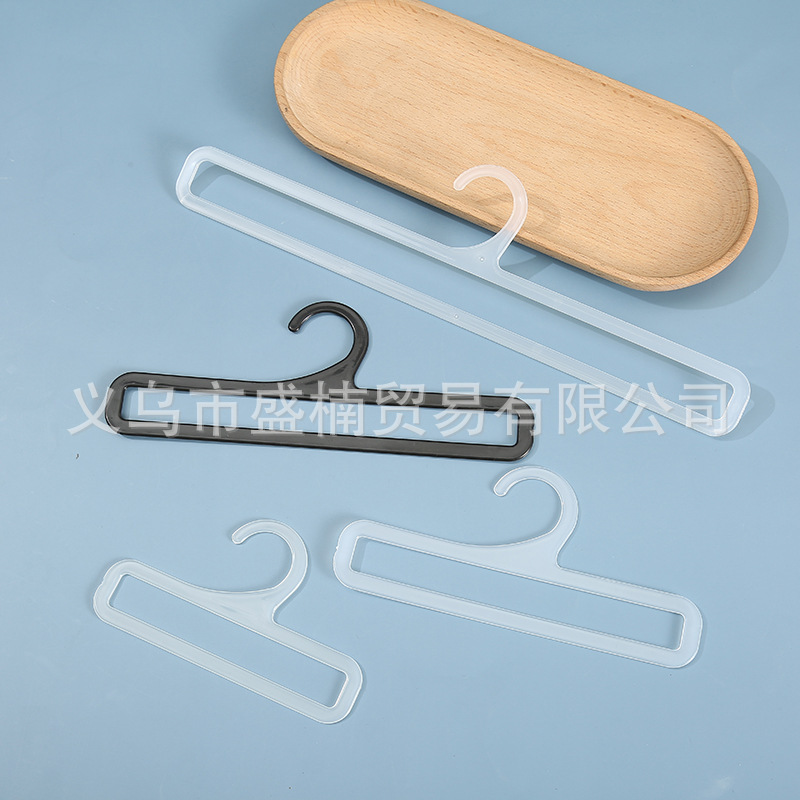 New black and white flat hook square plastic hanger multi-specification scarf hook shopping mall scarf towel display hanger