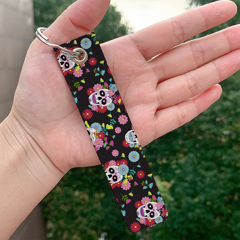 Picture of Amazon AliExpress European and American popular skull skull pu leather keychain wholesale in stock bag pendant
