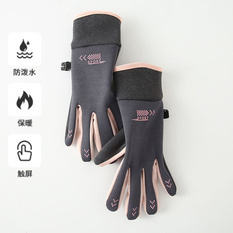 New warm gloves winter outdoor cycling sports men and women couple non-slip windproof waterproof fleece-lined touch screen cross-border