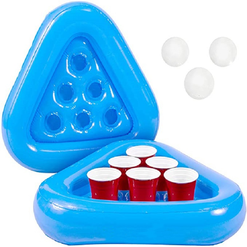 Picture of in stock PVC Cross Border Inflatable Triangle Cup Holder Six Hole Cross Border Beer Holder Water Coaster Party Throwing Toy