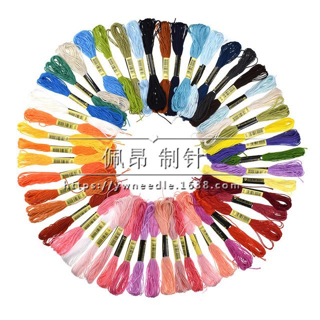Picture of 100 color cross stitch thread embroidery thread manual DIY cross stitch thread woven color cotton thread spot wholesale