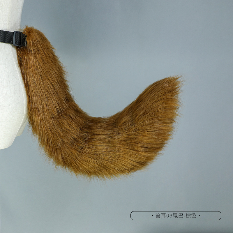 Picture of Handmade Simulated Animal Tail Cute Cosplay Dress up Comic Exhibition Fashion Accessories Handmade Plush Fox Tail
