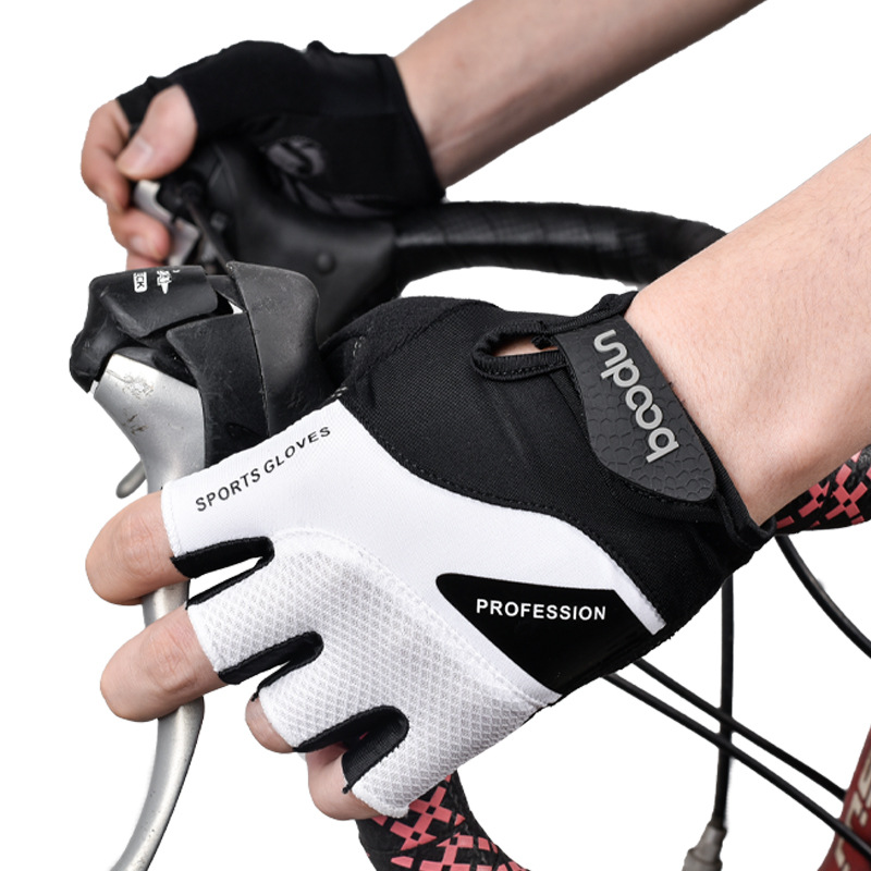 Manufacturers supply outdoor riding gloves half finger breathable shock-absorbing pads sun protection bicycle riding gloves wholesale