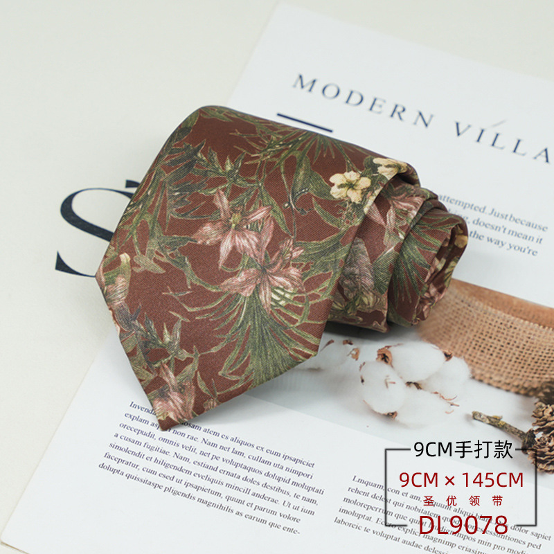 Picture of Dress tie men's Korean British style gentleman retro pattern 9CM hand-made student work business professional wear