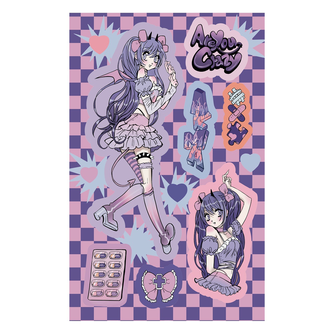 South Korea domi sticker book inner page girl character sticker ins Korean cartoon goo card hand account diy decorative sticker