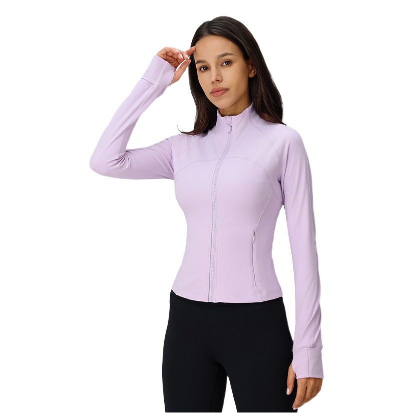 Tight-Fitting Soft Waxy Short Sports Top Slimming Look Define Yoga Wear Long-Sleeved Zipper Running Fitness Wear