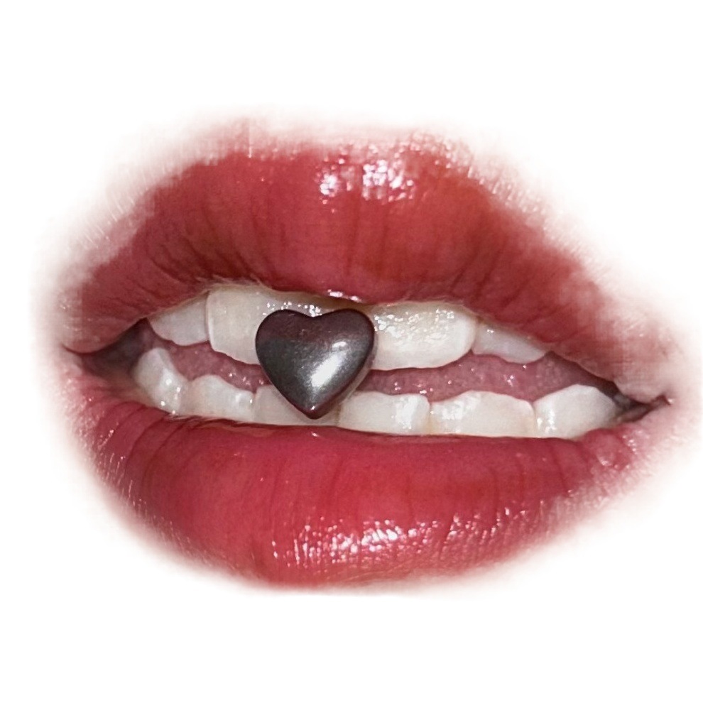 Titanium steel Three-dimensional love 1.6 Dental body puncture tongue nail European and American hot girl factory wholesale direct sales
