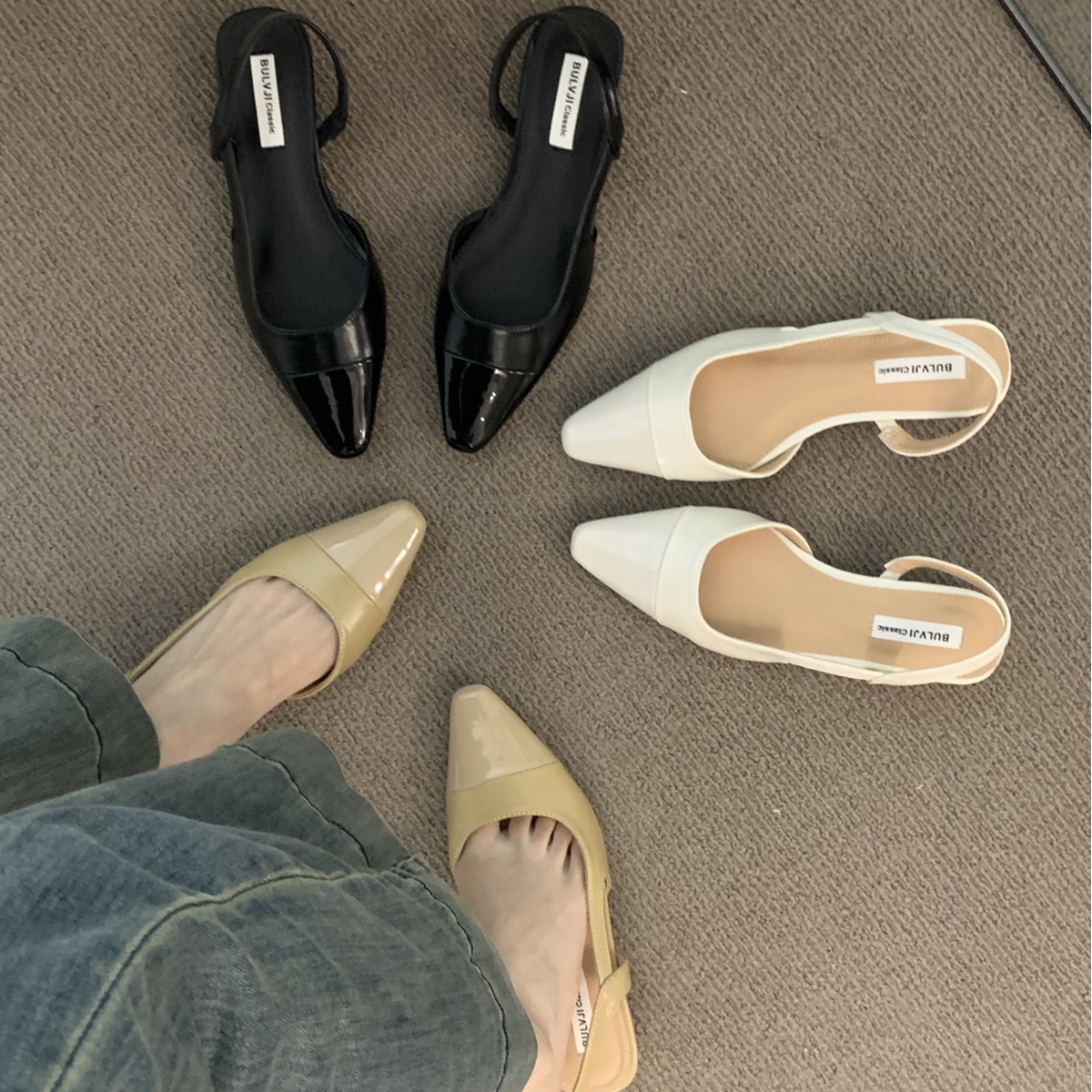 Toe Sandals Women's French Gentle Evening Nude Pointed Small Chanel Style Ladies Thick Heel Air Quality Shoes for Women