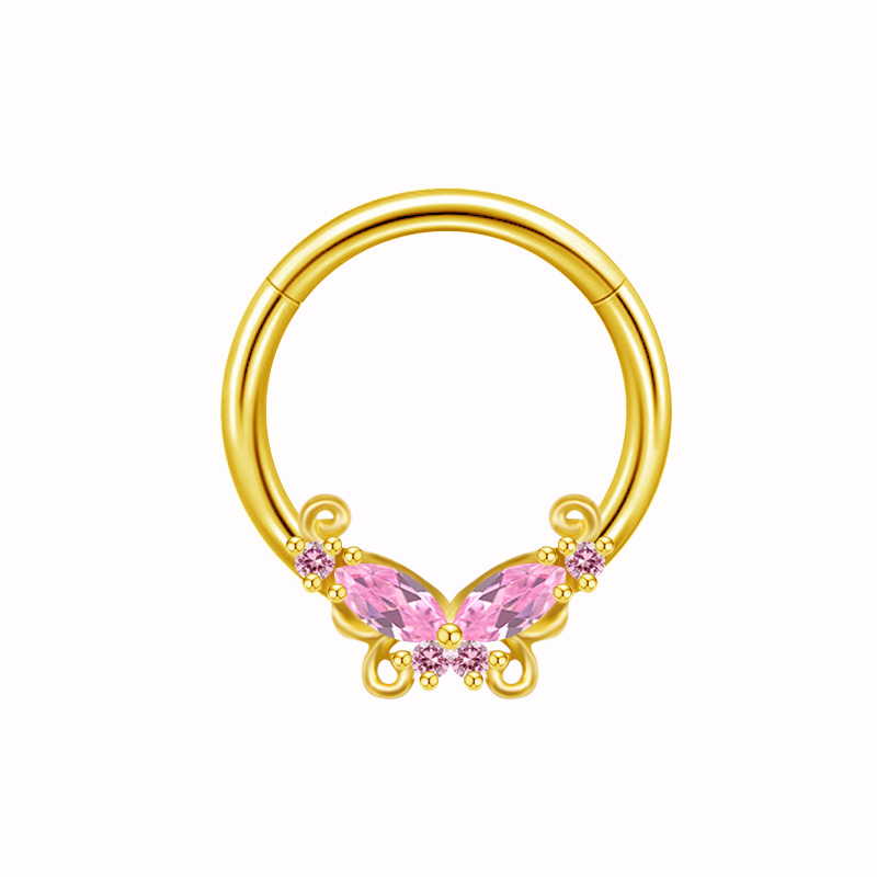 Picture of Gaibei European and American cross-border devil nipple nail heart Sun bow zircon body piercing jewelry niche personality nipple ring