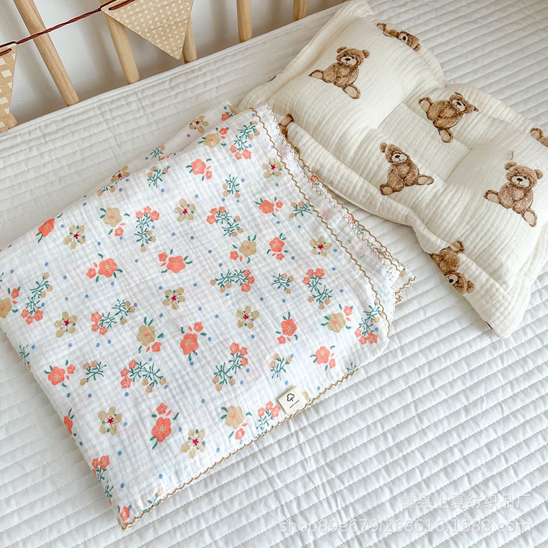 Picture of Baby's 2-layer Summer Thin Cotton Candy Quilt Baby's Air-conditioning Quilt Gauze Soft Summer Blanket Children's Towel Quilt