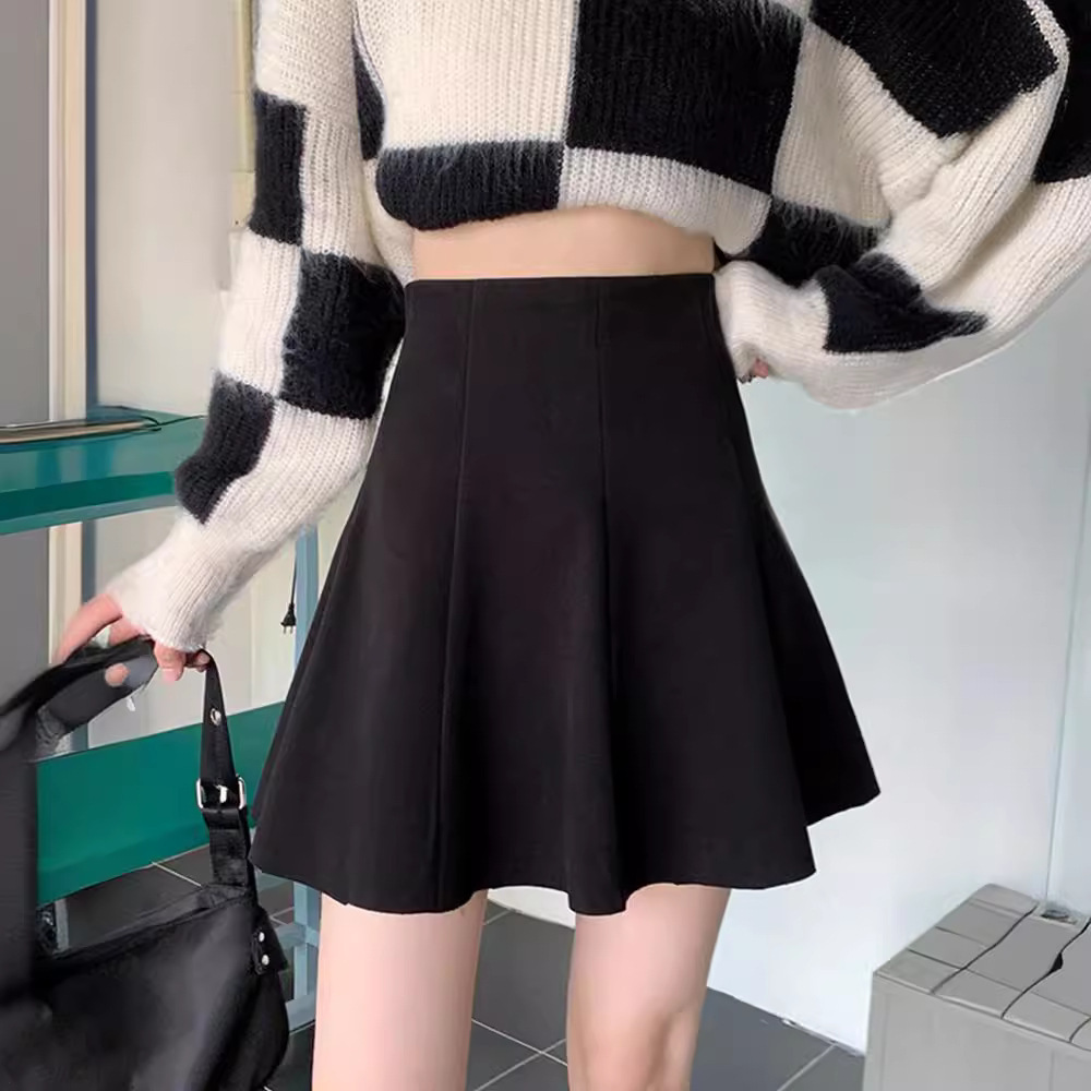 Corduroy Skirt Women's Autumn Umbrella Skirt Small Winter New 2023 Pleated Skirt Sweater High Waist A- line