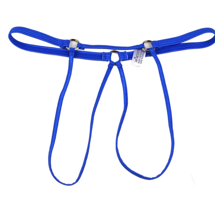 New Men's Candy Color Thong Men's Rope T-pants Iron Ring Accentuated Sexy Low Waist Thong