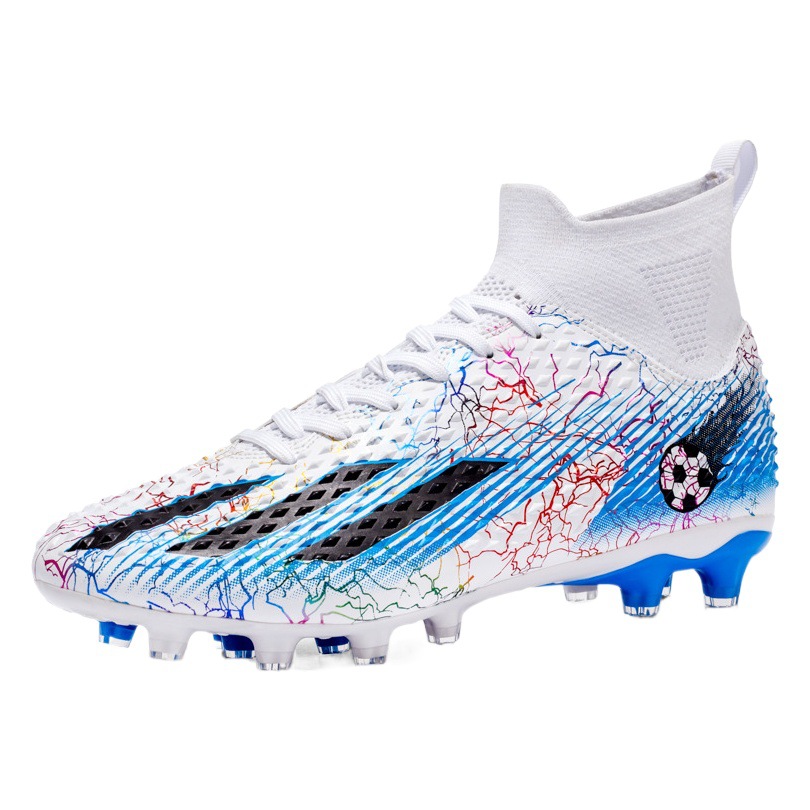 Cross-Border Messi's New High-Top Football Shoes Long Spike Football Shoes Tf Broken Nail Special Training Shoes Football Men's Style