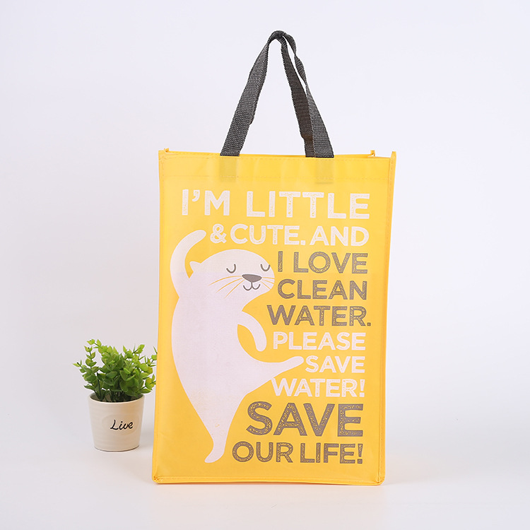 Non-woven bag printed logo hot-pressed packaging shopping advertising bag silk screen printed spunbond takeaway catering non-woven tote bag