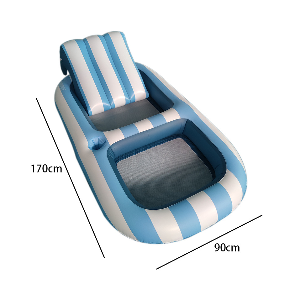 Picture of Inflatable Tanning Pool Spray Water Toy Double Lounge Chair Baby Sunshade Seat Water Slide Adult Floating Lounger