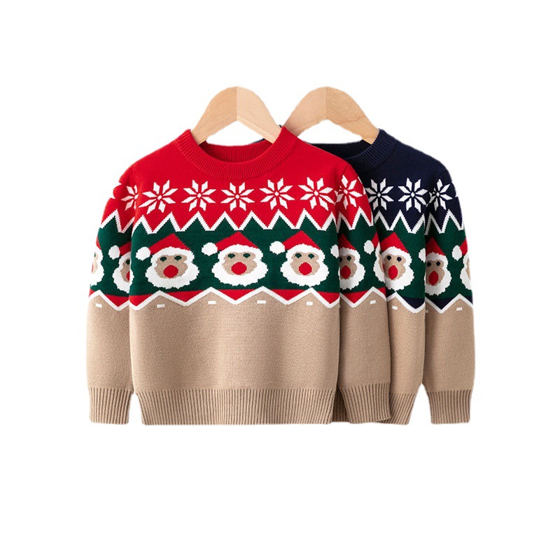 Picture of 2023 Europe and the United States new children's Christmas sweater children's clothing girls boys autumn and winter cartoon pullover sweater
