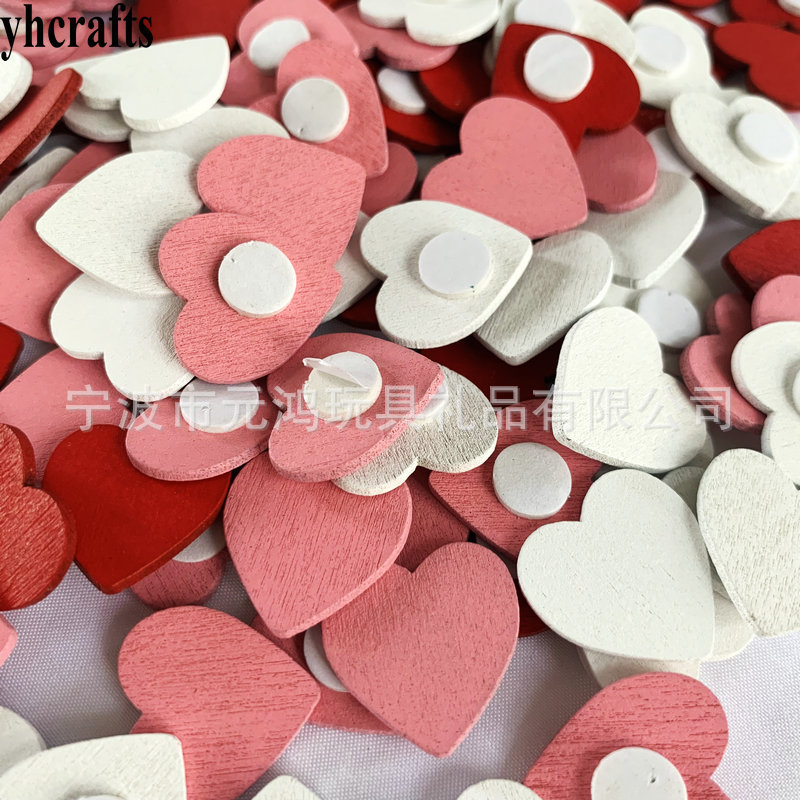 150/bag Wood pink white love stickers Valentine's Day crafts toys gifts Amazon cross-border spot