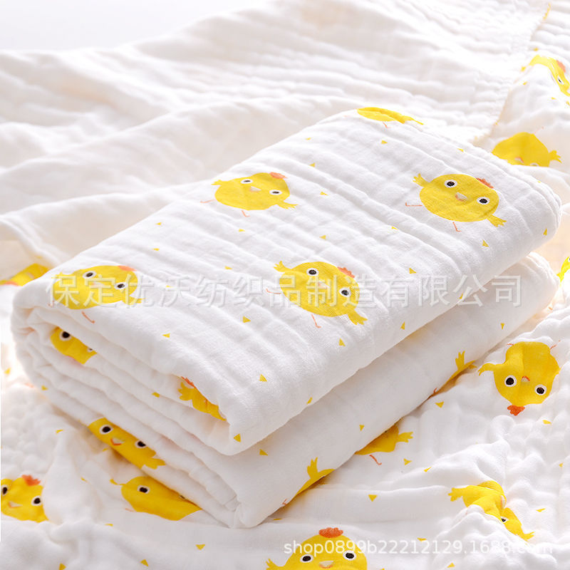 Picture of Straight edge 6 layer cotton yarn high density bath towel baby towel quilt baby blanket newborn quilt bath towel soft factory