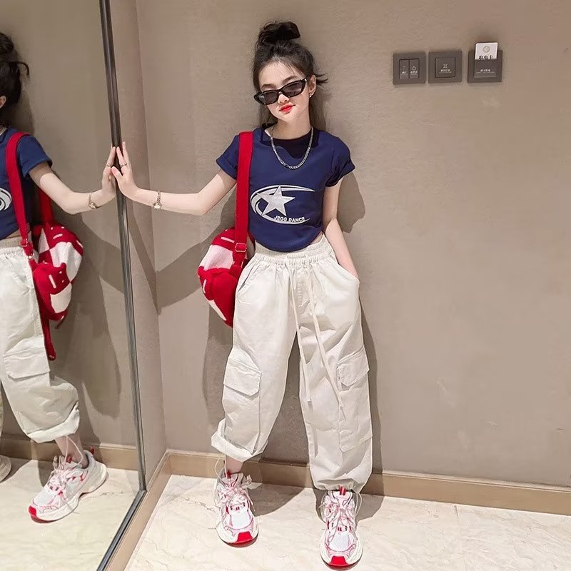 Picture of Girls' Crock Pants Summer 2024 New Children's Summer White Pants Girls' Summer Thin Quick-drying Trousers