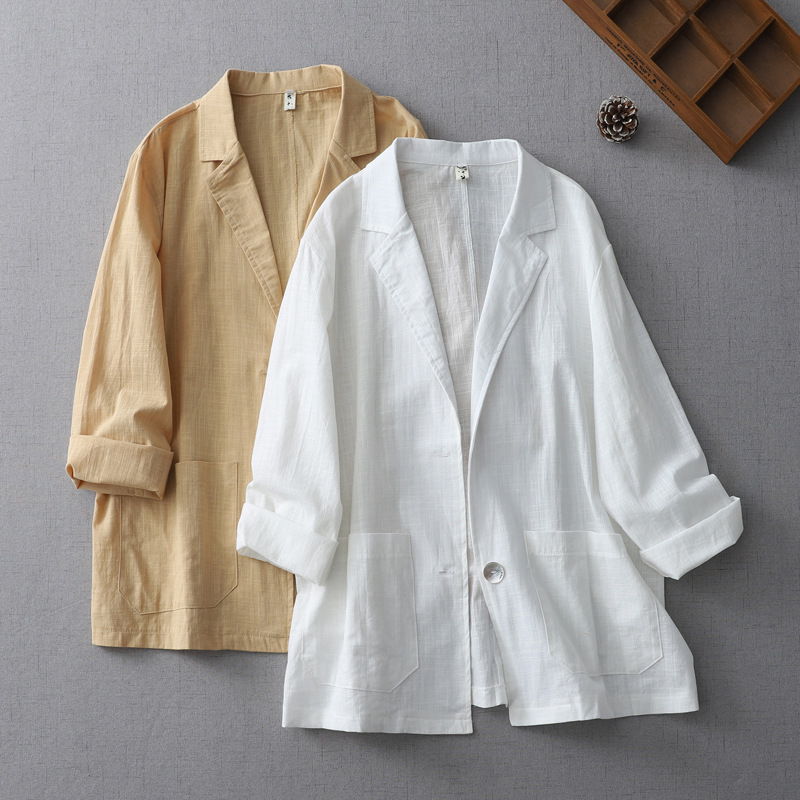 Picture of Autumn 2024 New Women's Suit Thin Jacket Casual All-match Solid Color Cardigan Top Loose Long Sleeve Small Suit