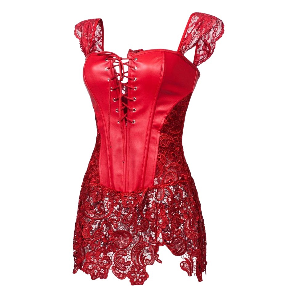 European and American Shapewear Lace Leather Corset Bodysuit Court-Style Corset Aliexpress Supply 2075 Shaping