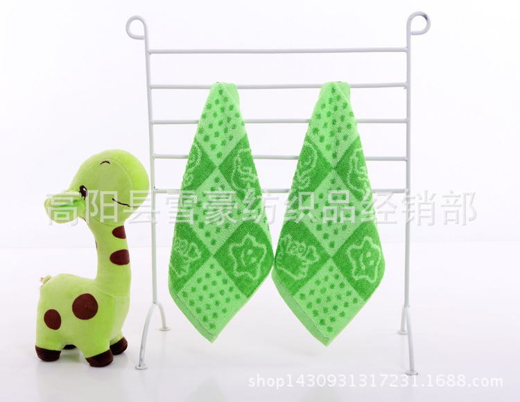Picture of Manufacturer Wholesale Children's Jacquard Small Square Towels 25.25 Cotton Towels Baby Cartoon Pattern Saliva Towels Soft Floral Design
