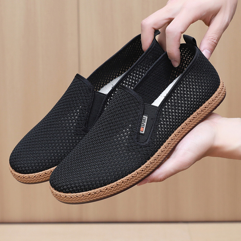 Old Beijing Summer Mai Cloth Shoes Mesh Soft Bottom Breathable Non-slip Casual Driving Slip-on Mesh Shoes
