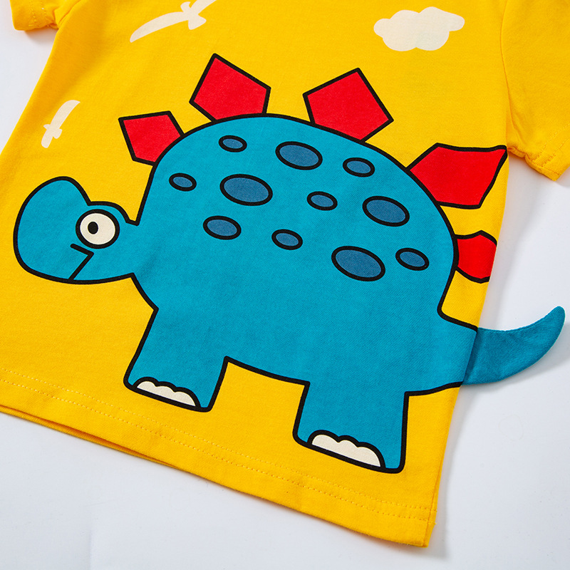 Picture of 2025 New Betop Kidsren's Clothing Kidsren's T-Shirt Summer Korean Style Boys Short-Sleeved Dinosaur Cartoon Top with a Sample