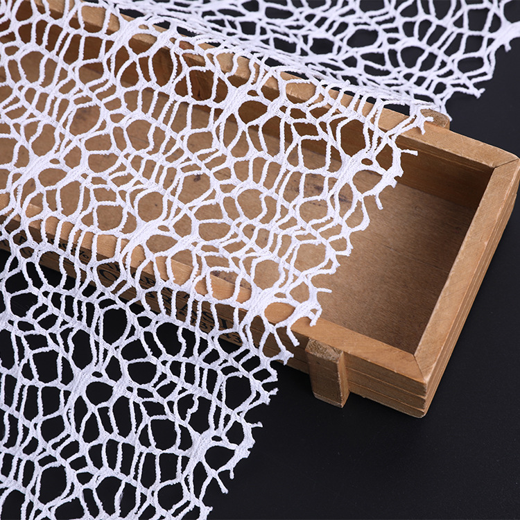 Picture of Polyester spider web messy web lace fabric weft knitted large hole non-elastic dress mesh accessories in stock wholesale