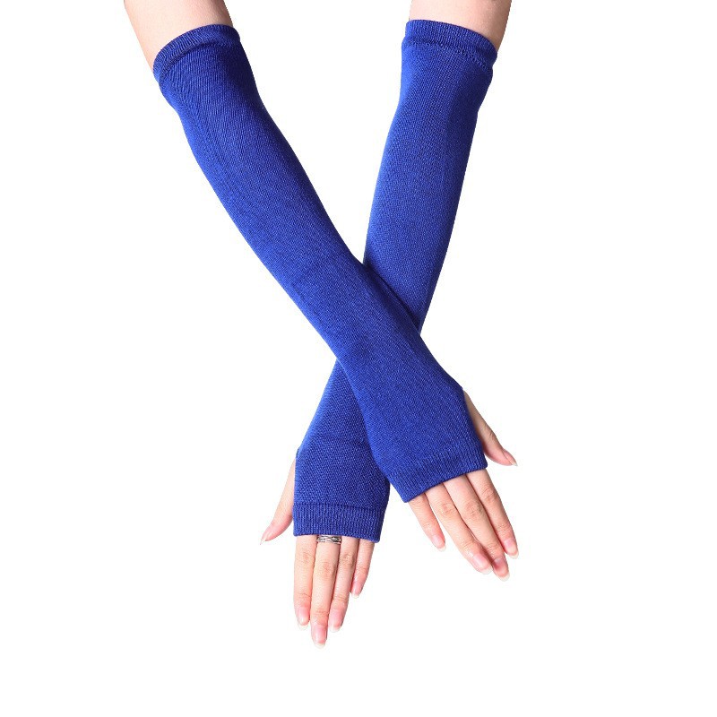 Picture of Korean Style Women's Gloves Half-Finger Gloves Women's Winter Cute Autumn and Winter Long Gloves Arm Covers Fingerless Woolen Gloves