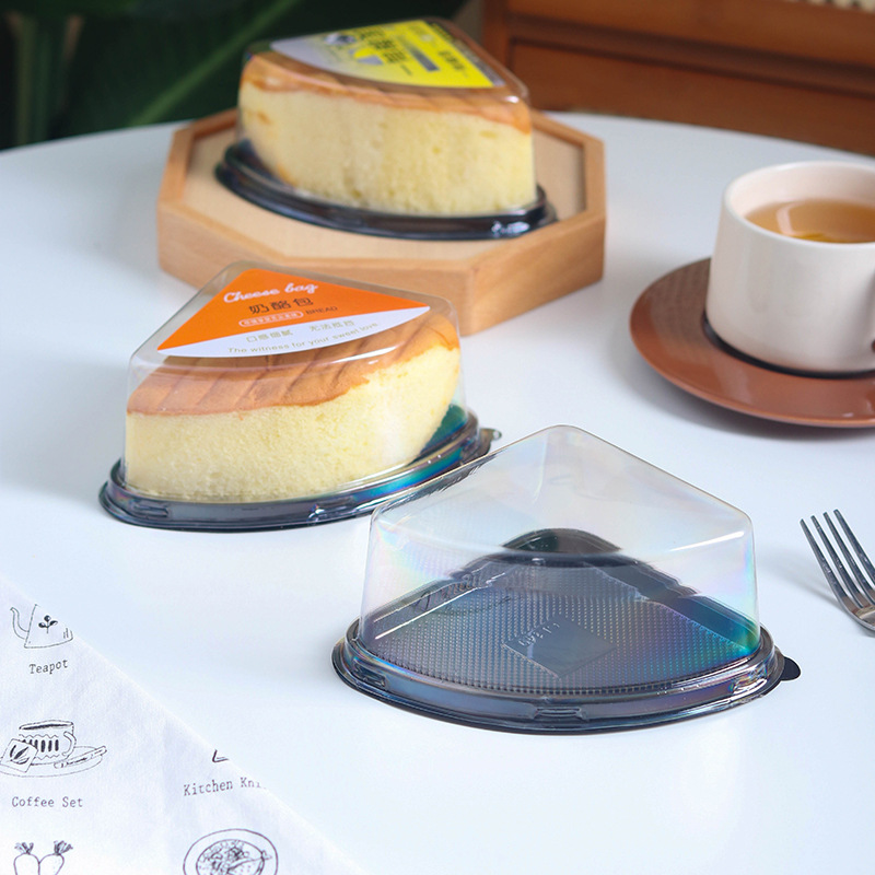 Triangle four-block cake packing box corner bag cheese blister box multi-layer mousse pastry box baking packing box