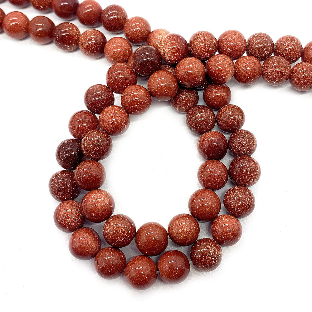 Picture of Natural Stone Sands Ball Beads 6mm8mm10mm Polished Straight Hole Beads DIY Necklace Accessories