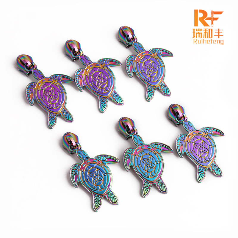 Wholesale No. 3 No. 8 Metal Zipper Head Clothing No. 5 Zipper Head Luggage Head Cartoon Pull Pieces Turtle Pull Card
