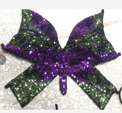 Picture of European and American Sling Sequins Dance Clothes Belly Dance Sequins Butterfly Bra Performance Clothes Festival Performance Clothes Strap Top