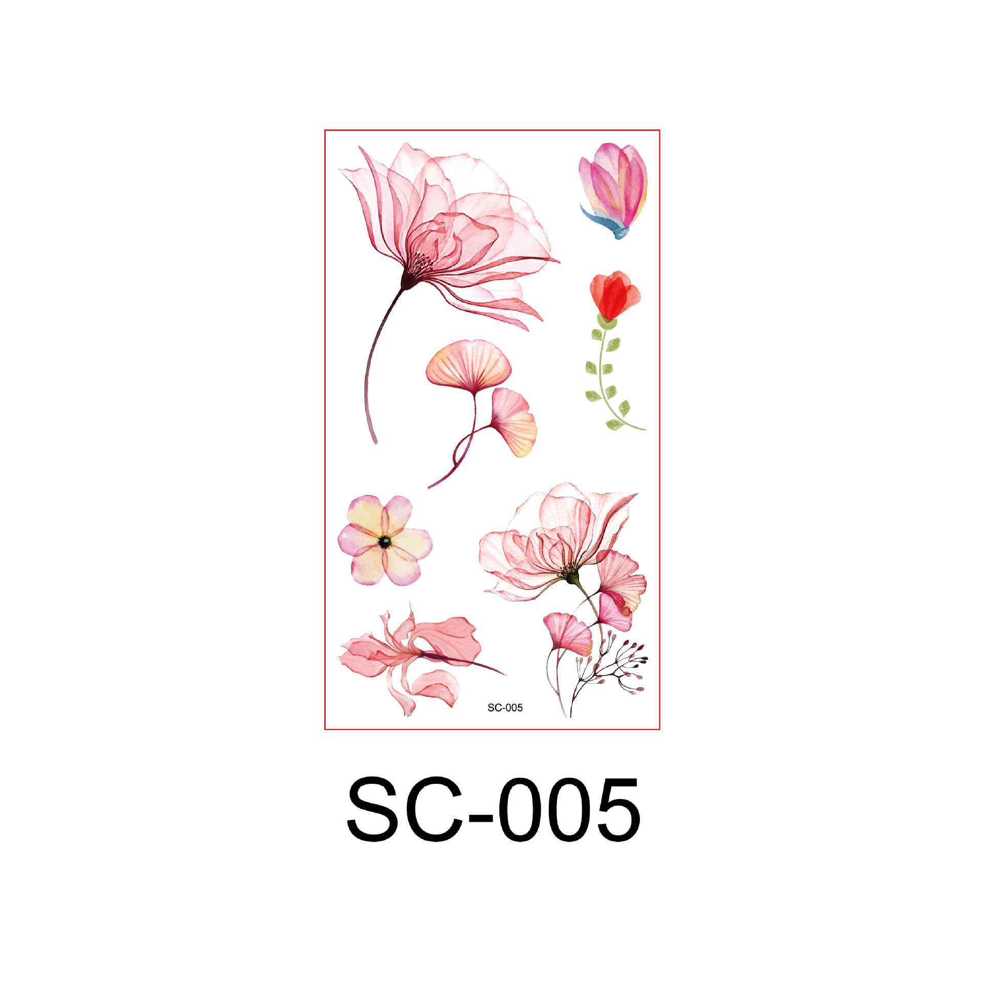 Picture of Watercolor Flower Small Fresh Antique Tattoo Sticker Hand Back Collarbone Chest Sexy Cover Scar Flower Arm Tattoo Sticker